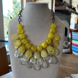 Elegant Citrine White and Gun Metal Necklace